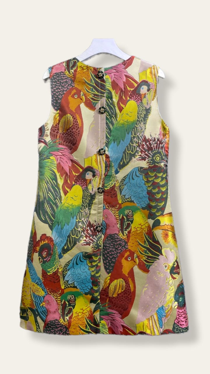 PARADISE – Multicolored Dress with Crystal Buttons