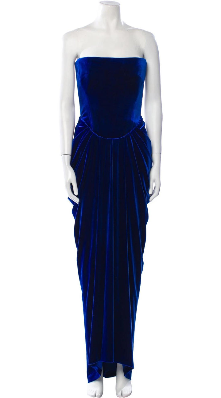 TAYLOR – Rochie catifea albastră (INCHIRIERE)